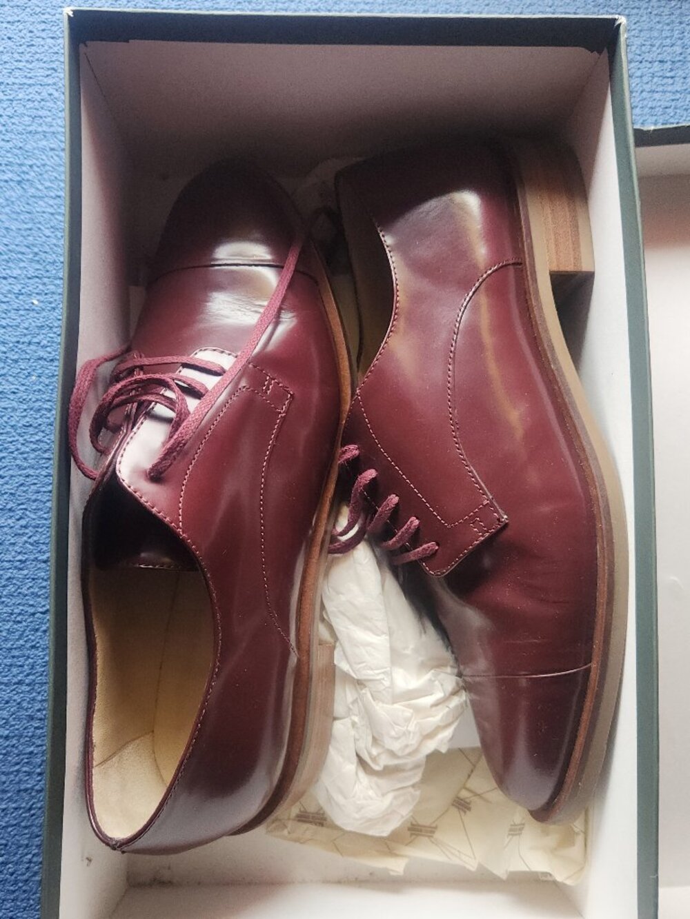 HOBBS Valerie Derby Dark Claret EU 38 US 7 UK 5 Made in Italy Women Shoes